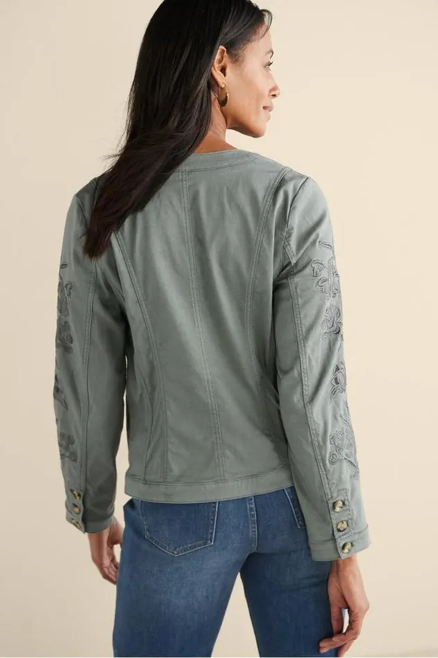 Women Monterey Utility Jacket Agave Green Soft Surroundings Toppers Women Monterey Utility Jacket Agave Green Soft Surroundings Toppers