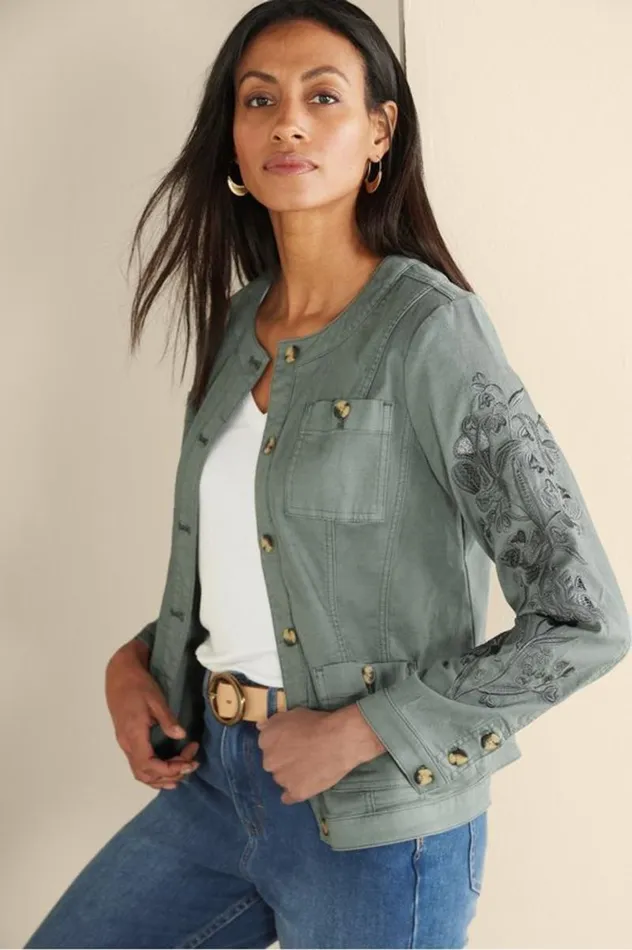 Women Monterey Utility Jacket Agave Green Soft Surroundings Toppers Women Monterey Utility Jacket Agave Green Soft Surroundings Toppers