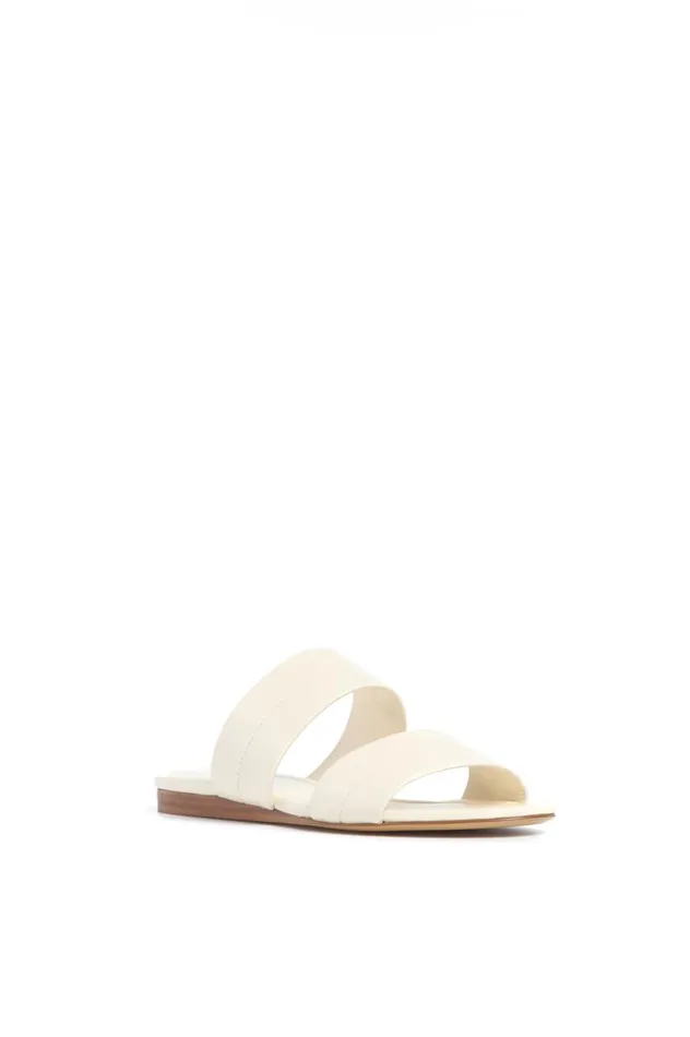 Women Mules Gabriela Hearst Lora Flat Sandal In Cream Nappa Leather
