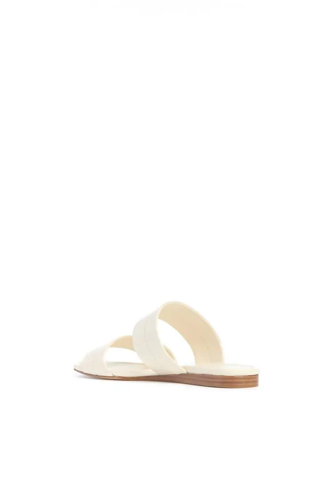 Women Mules Gabriela Hearst Lora Flat Sandal In Cream Nappa Leather