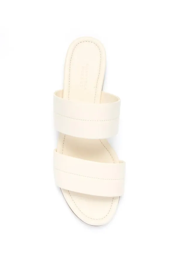 Women Mules Gabriela Hearst Lora Flat Sandal In Cream Nappa Leather