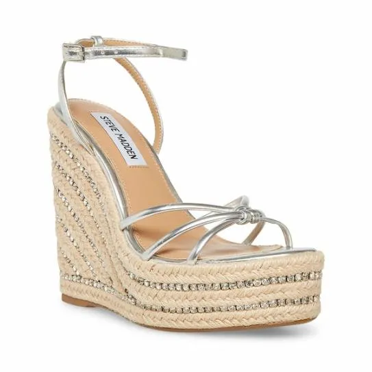 Women MYA SILVER Silver Steve Madden Sandals Women MYA SILVER Silver Steve Madden Sandals
