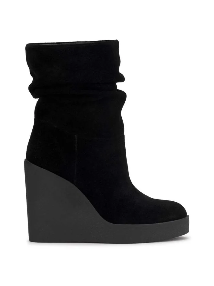Women Mynette Slouch Wedge Bootie In Black Jessica Simpson Boots and Booties