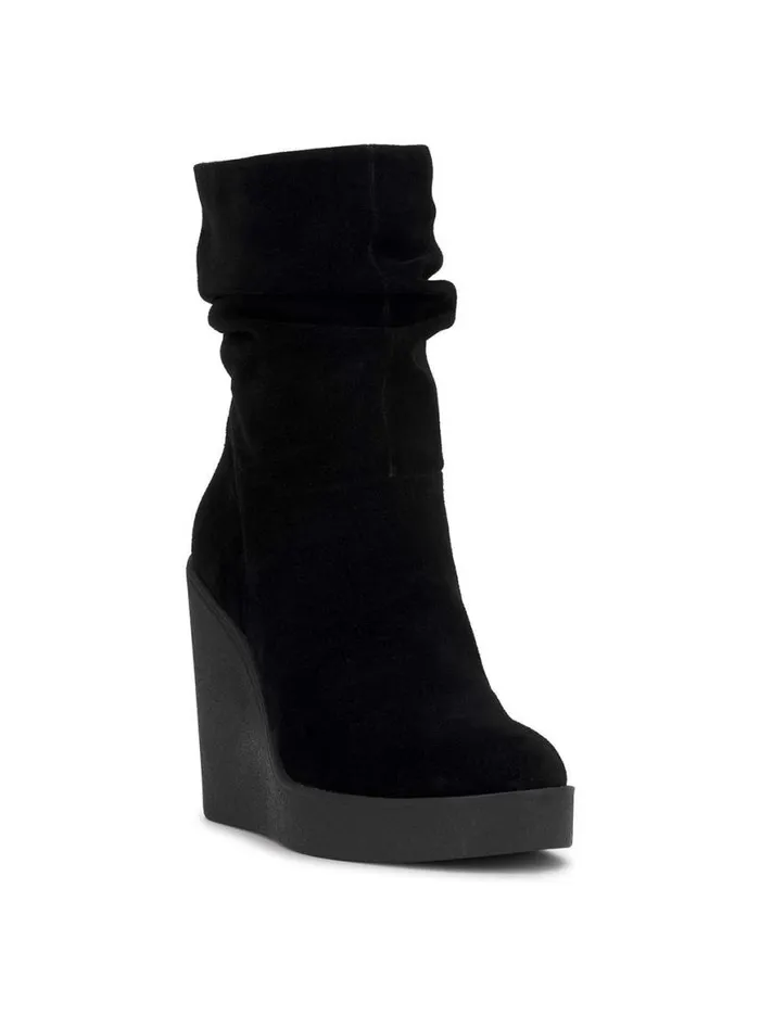 Women Mynette Slouch Wedge Bootie In Black Jessica Simpson Boots and Booties