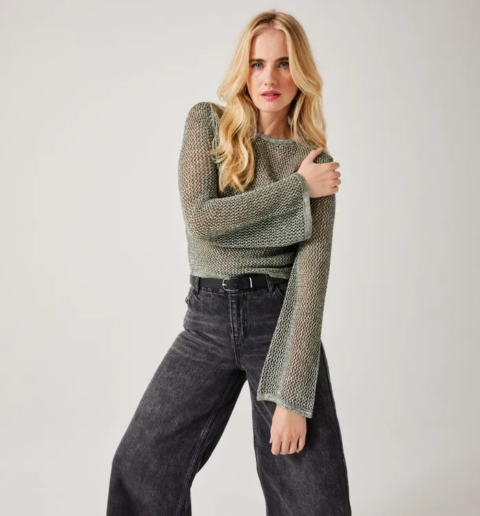 Women Net Jumper 8211 Silver Promod Jumpers And Cardigans Women Net Jumper 8211 Silver Promod Jumpers And Cardigans