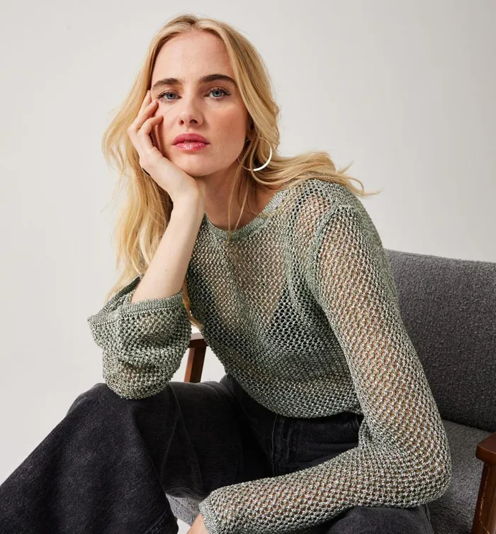 Women Net Jumper 8211 Silver Promod Jumpers And Cardigans Women Net Jumper 8211 Silver Promod Jumpers And Cardigans