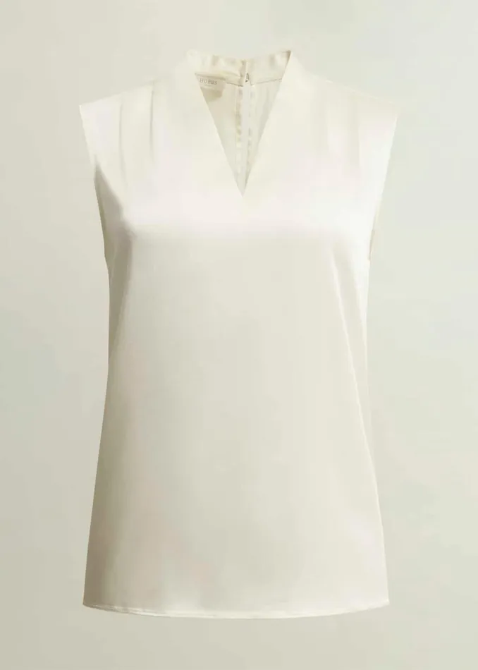 Women Nina Satin Blouse Ivory Hobbs Tops