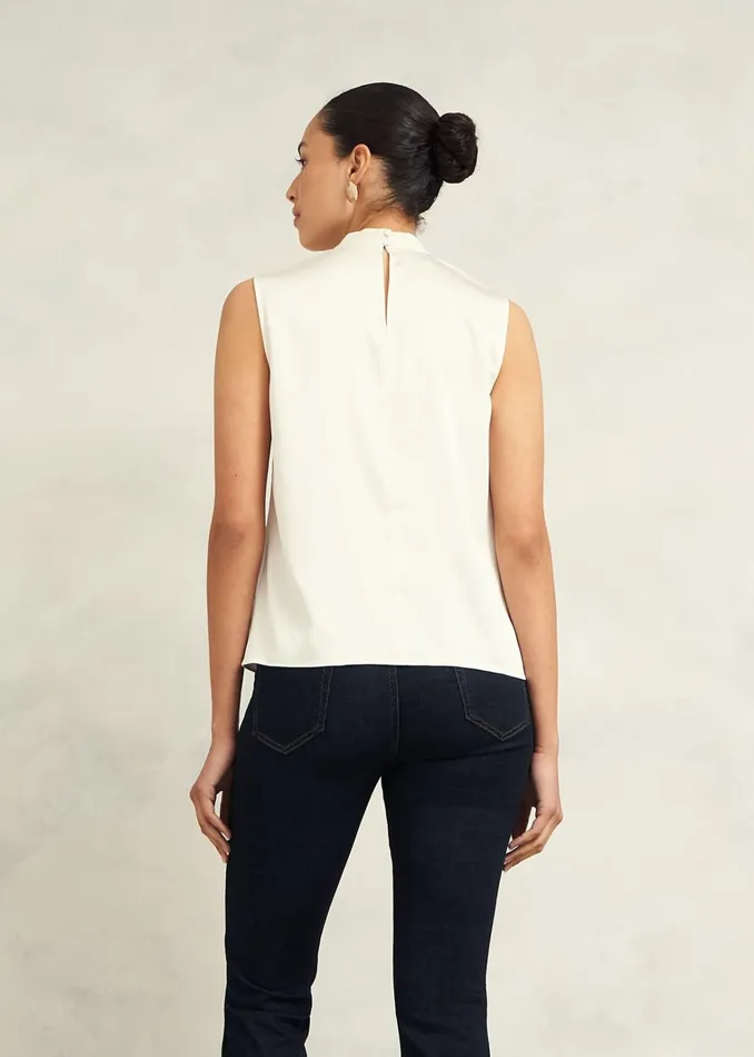 Women Nina Satin Blouse Ivory Hobbs Tops