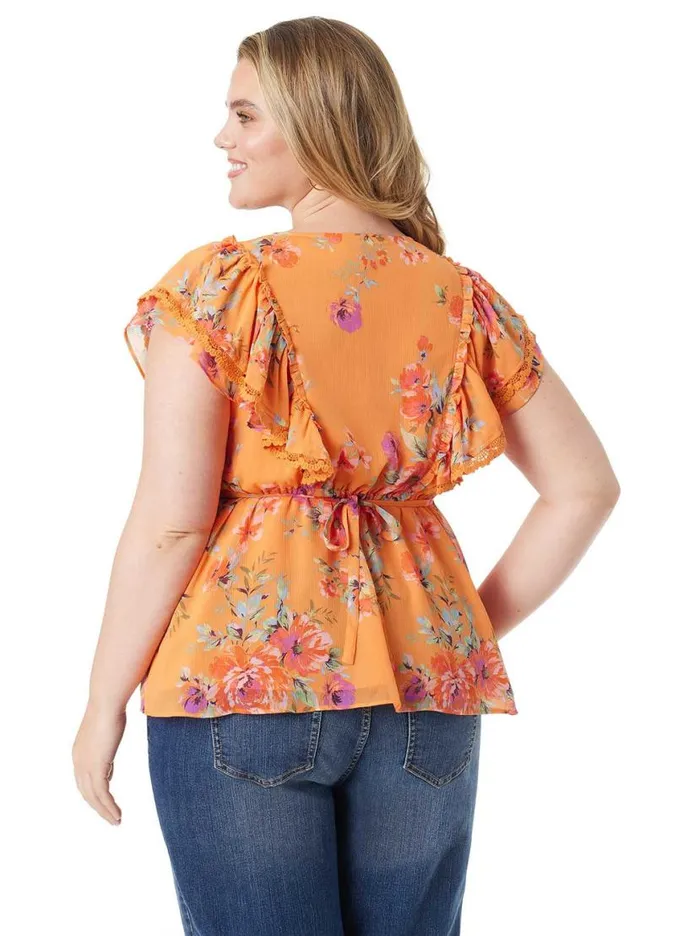 Women Nori Top In Watercolor Roses Jessica Simpson Tops and Tees
