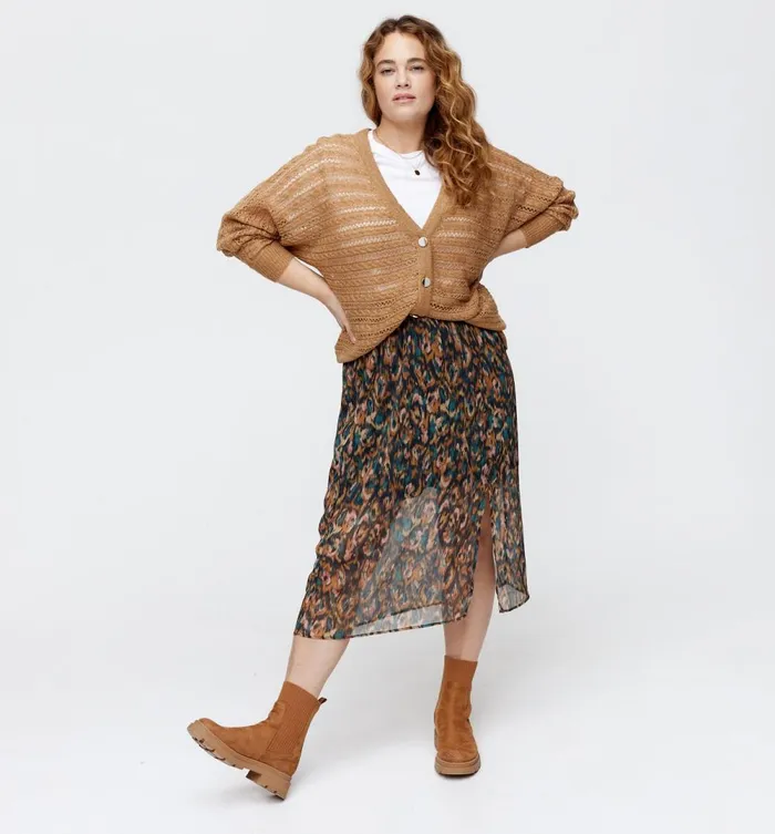Women Openwork Cardigan 8211 Chestnut Brown Promod Jumpers And Cardigans