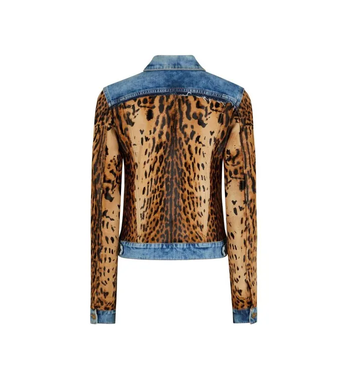 Women Outerwear Tom Ford Denim and Calf Hair Jean Jacket Indigo Beigebrown Women Outerwear Tom Ford Denim and Calf Hair Jean Jacket Indigo Beigebrown