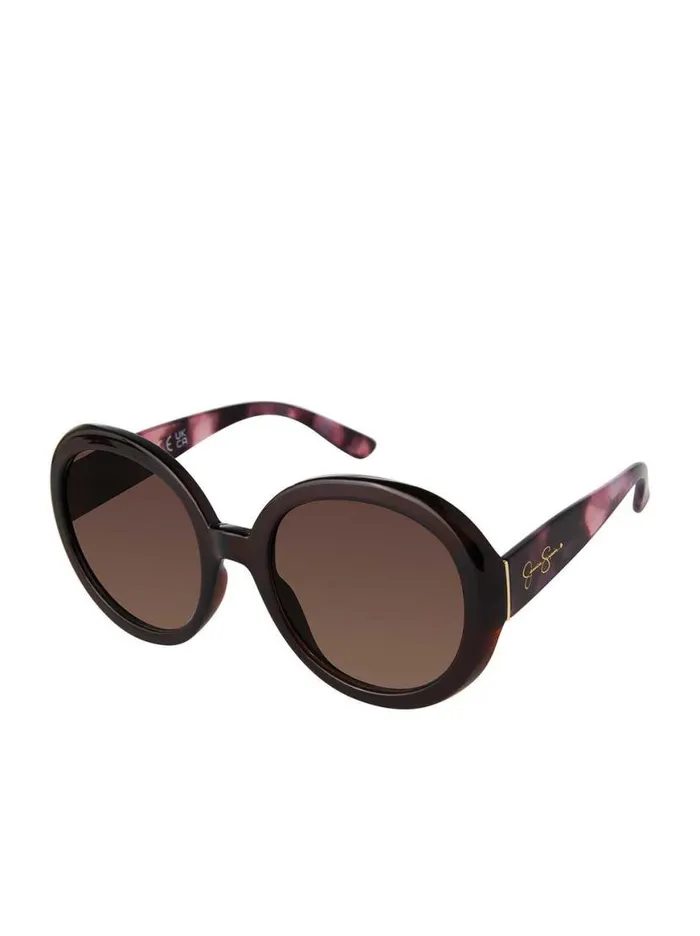 Women Oversized Fashionable Round Sunglasses In Tortoise Jessica Simpson Sunglasses