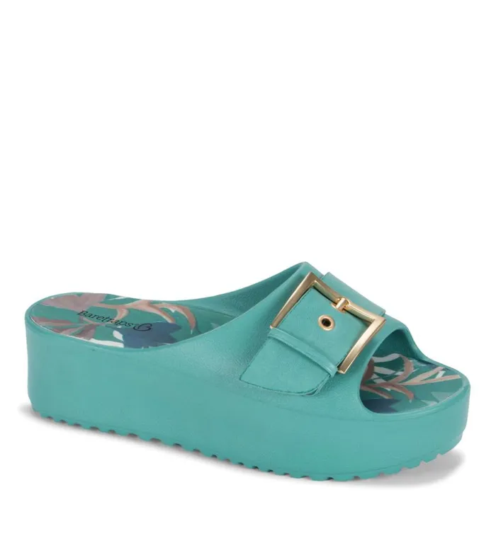 Women Pacey Platform Sandal Taffy Teal Baretraps Slides and Slip On Sandals