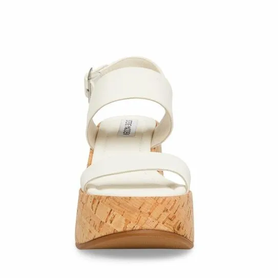 Women PAM WHITE LEATHER White Leather Steve Madden Sandals Women PAM WHITE LEATHER White Leather Steve Madden Sandals
