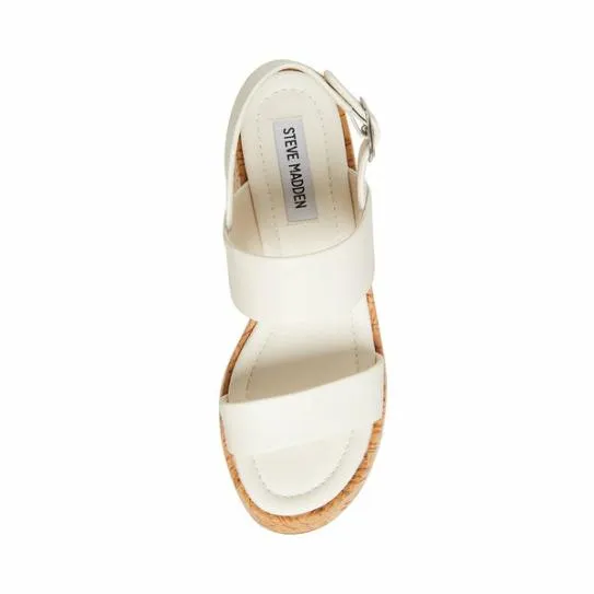 Women PAM WHITE LEATHER White Leather Steve Madden Sandals Women PAM WHITE LEATHER White Leather Steve Madden Sandals