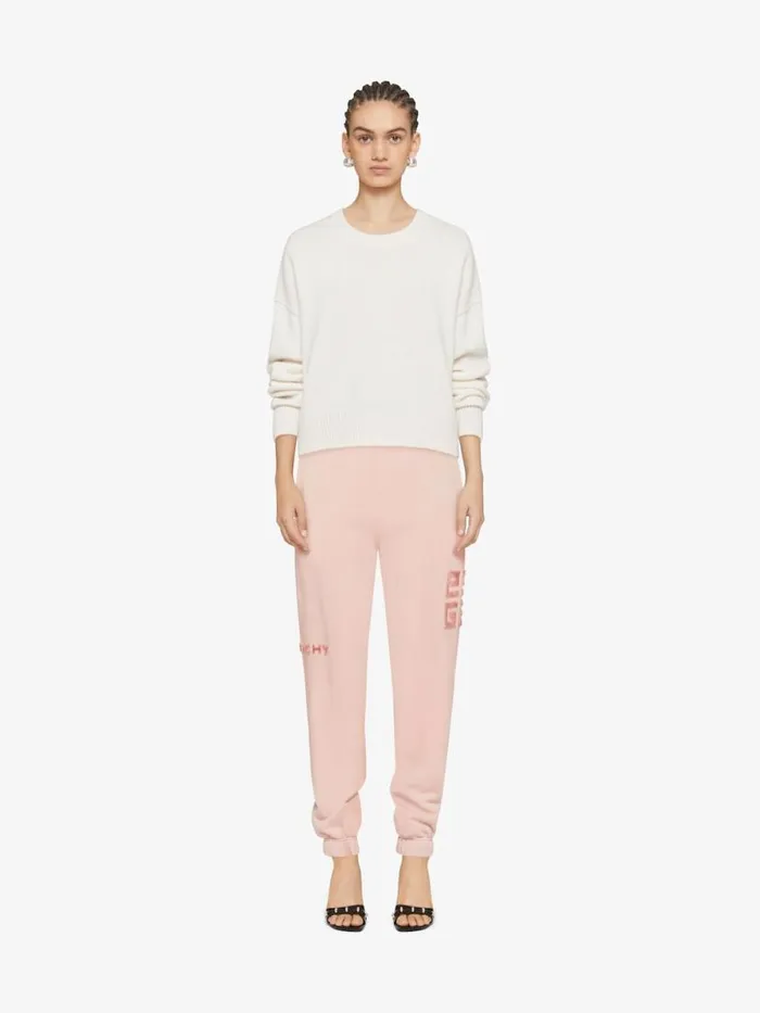 Women Pants and Shorts Givenchy GIVENCHY 4G Slim Fit Jogger Pants In Tufted Fleece Blush Pink
