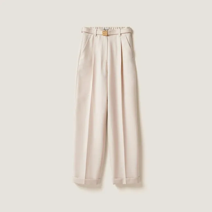 Women Pants And Shorts Miu Miu Batavia Pants Natural