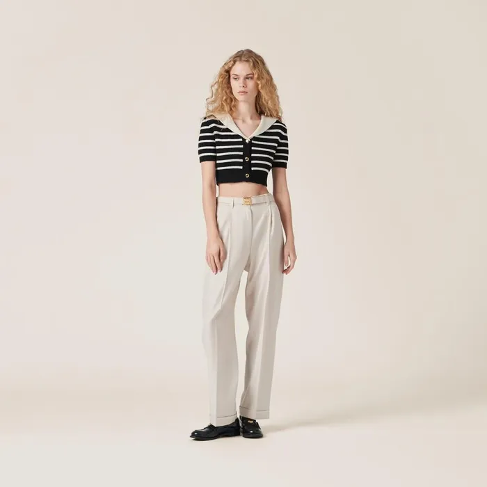 Women Pants And Shorts Miu Miu Batavia Pants Natural