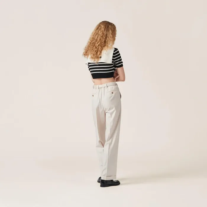Women Pants And Shorts Miu Miu Batavia Pants Natural