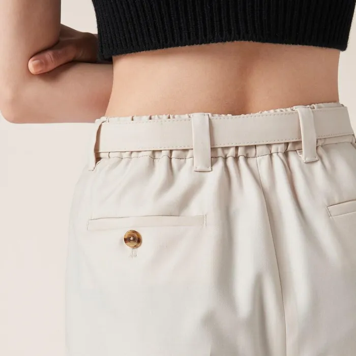 Women Pants And Shorts Miu Miu Batavia Pants Natural