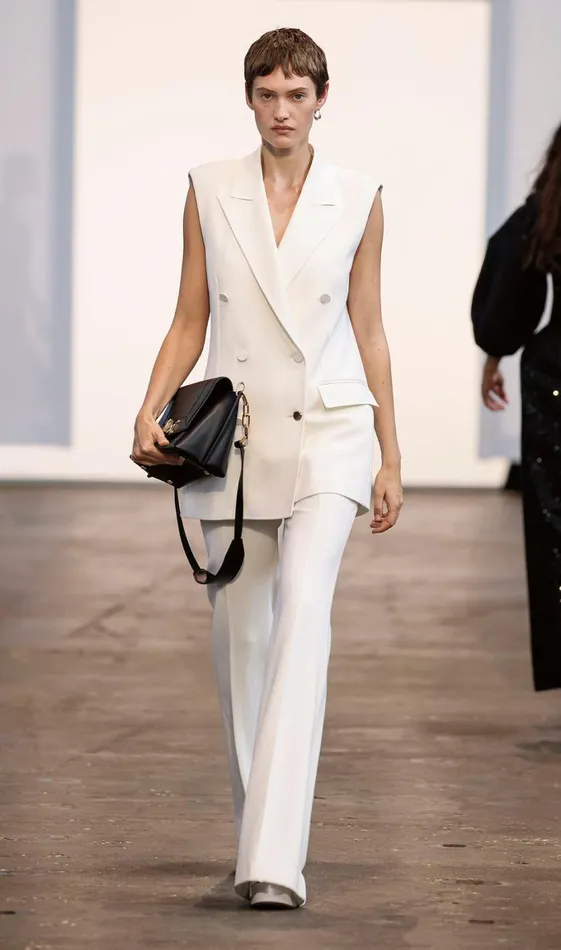 Women Pants Gabriela Hearst Rhein Pant In Ivory Silk Wool Cady