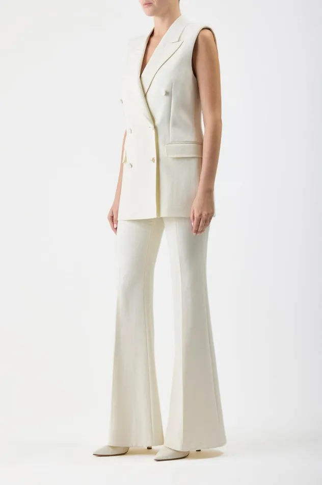 Women Pants Gabriela Hearst Rhein Pant In Ivory Silk Wool Cady