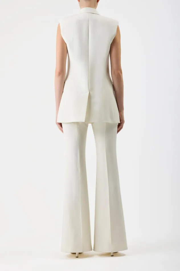 Women Pants Gabriela Hearst Rhein Pant In Ivory Silk Wool Cady