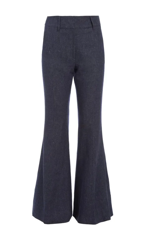 Women Pants Gabriela Hearst Rhein Pant In Navy Linen Virgin Wool