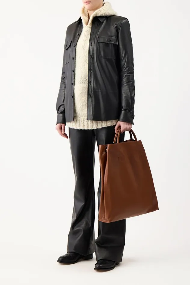 Women Pants Gabriela Hearst Vesta Pant In Black Nappa Leather