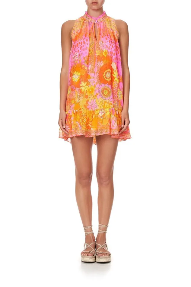 Women Party Dresses Camilla High Neck Ruffle Dress Hair Hair Hair