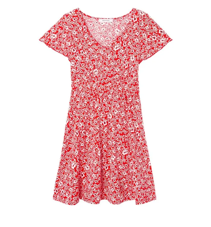 Women Patterned Dress 8211 Red Print Promod Dresses Women Patterned Dress 8211 Red Print Promod Dresses