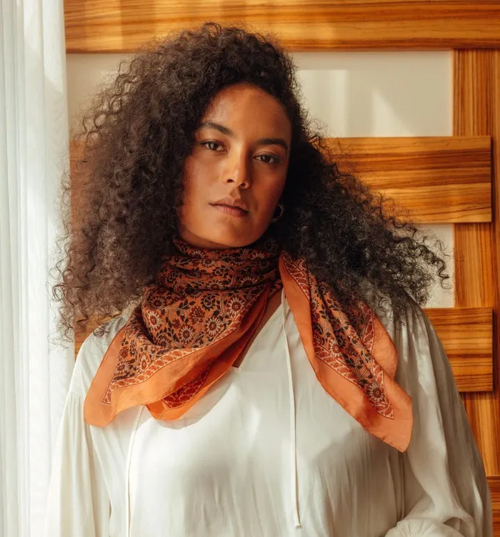 Women Patterned Scarf 8211 Camel Promod Fabric Scarves
