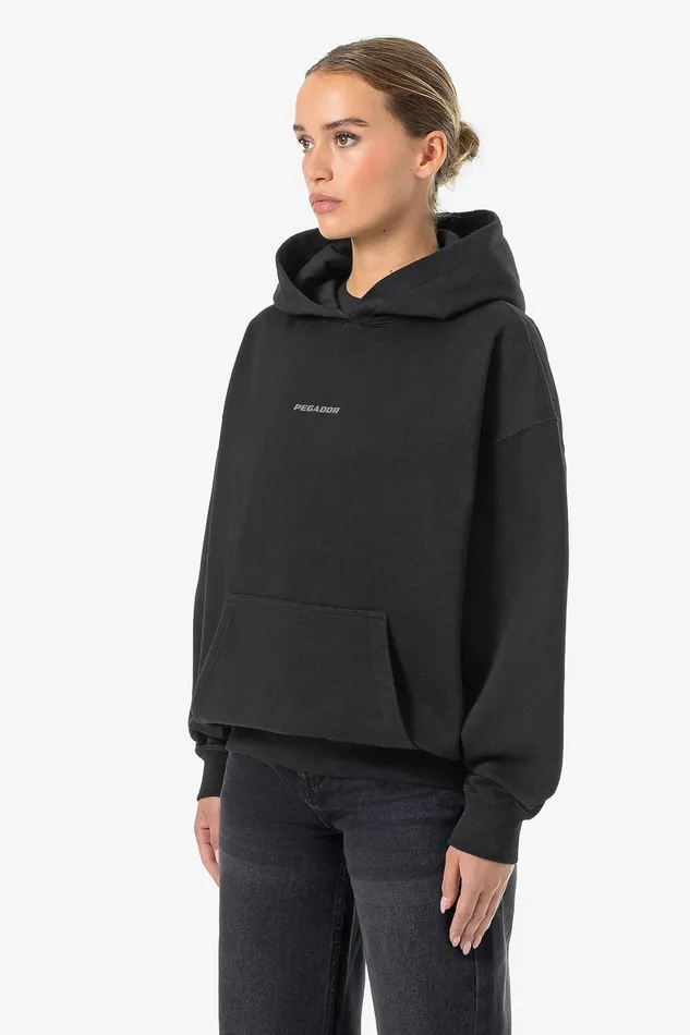 Women Pegador Hoodies Atna Logo Oversized Hoodie Washed Black Dark Grey Women Pegador Hoodies Atna Logo Oversized Hoodie Washed Black Dark Grey