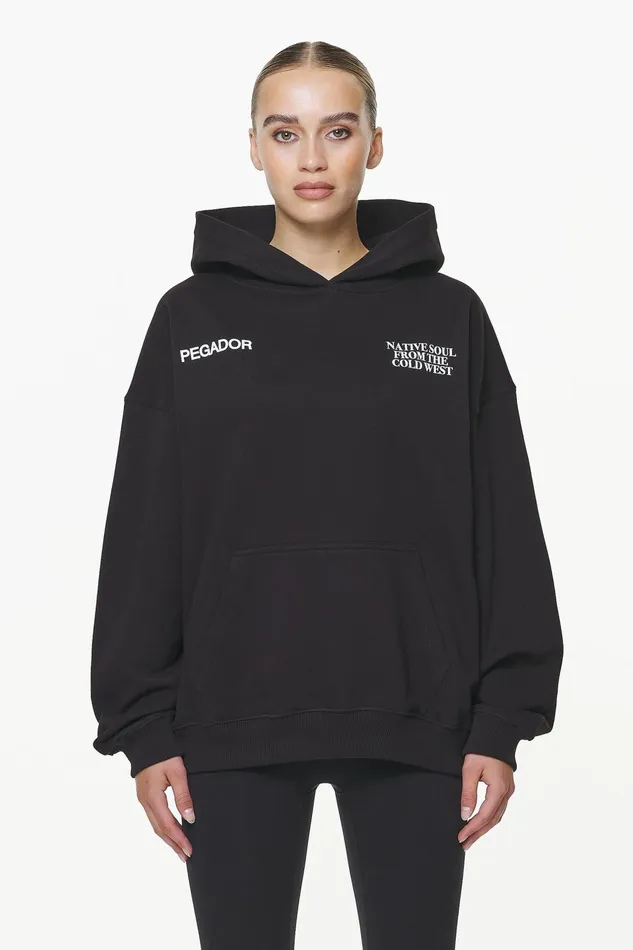 Women Pegador Hoodies Cadogan Oversized Hoodie Black Women Pegador Hoodies Cadogan Oversized Hoodie Black