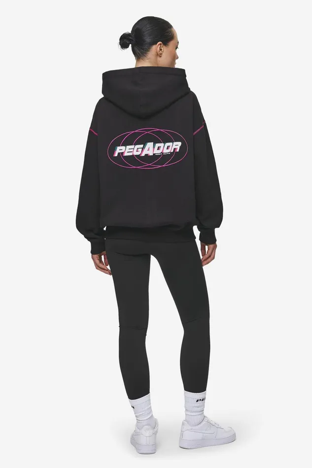 Women Pegador Hoodies Jenna Oversized Sweat Jacket Washed Black Women Pegador Hoodies Jenna Oversized Sweat Jacket Washed Black