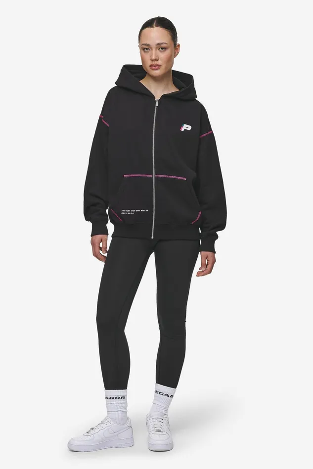 Women Pegador Hoodies Jenna Oversized Sweat Jacket Washed Black Women Pegador Hoodies Jenna Oversized Sweat Jacket Washed Black