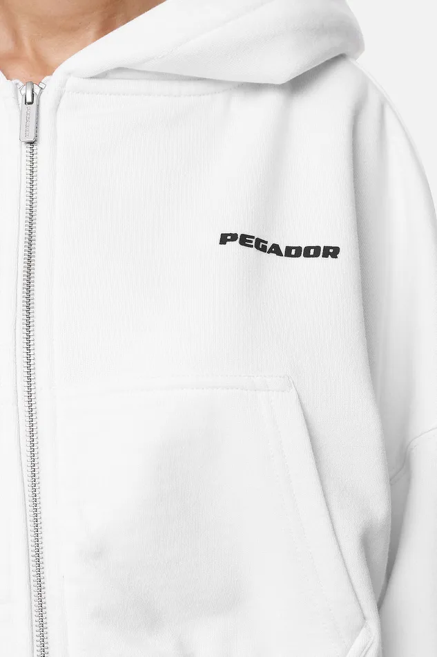 Women Pegador Hoodies Marla Cropped Zip HoodieWhite Black Gum Women Pegador Hoodies Marla Cropped Zip HoodieWhite Black Gum