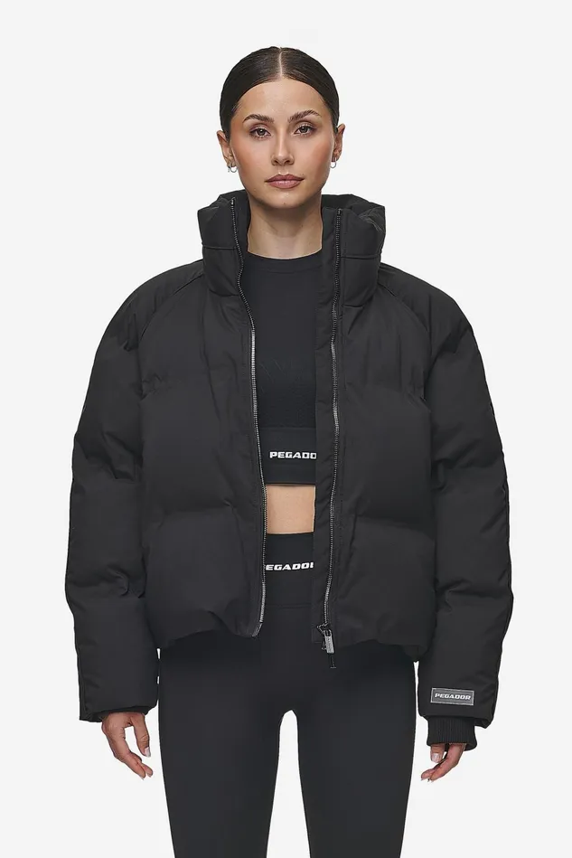 Women Pegador Jacken Henra Oversized Raglan Puffer Jacket Black