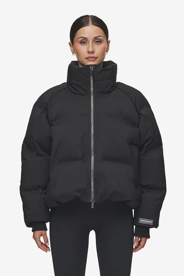 Women Pegador Jacken Henra Oversized Raglan Puffer Jacket Black
