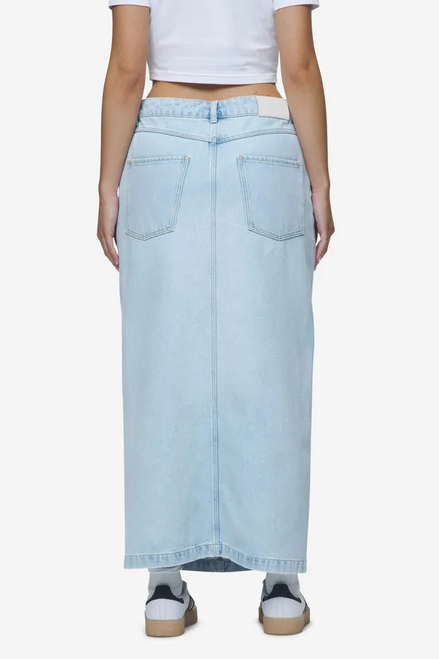 Women Pegador Jeans Aya Denim Midi Zip Skirt Washed Light Blue Women Pegador Jeans Aya Denim Midi Zip Skirt Washed Light Blue