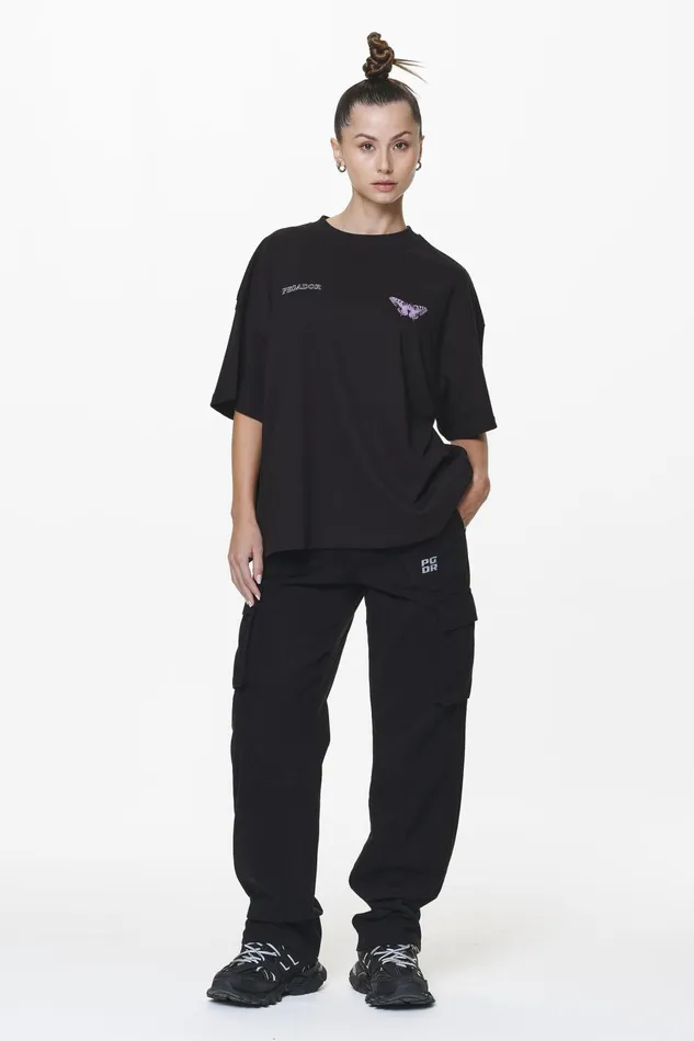 Women Pegador Pants Bodo Wide Cargo Pants Black Women Pegador Pants Bodo Wide Cargo Pants Black
