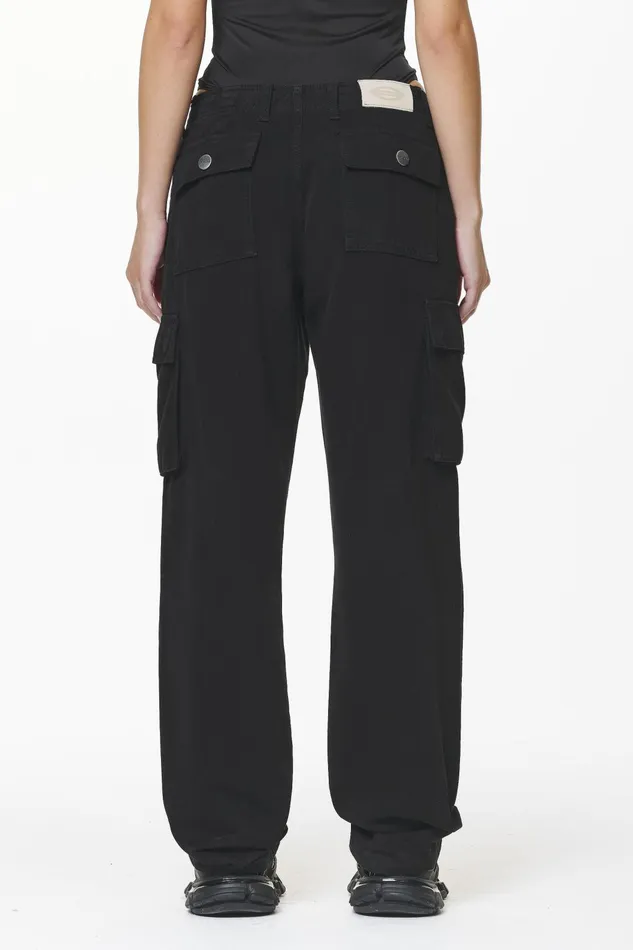 Women Pegador Pants Bodo Wide Cargo Pants Black Women Pegador Pants Bodo Wide Cargo Pants Black