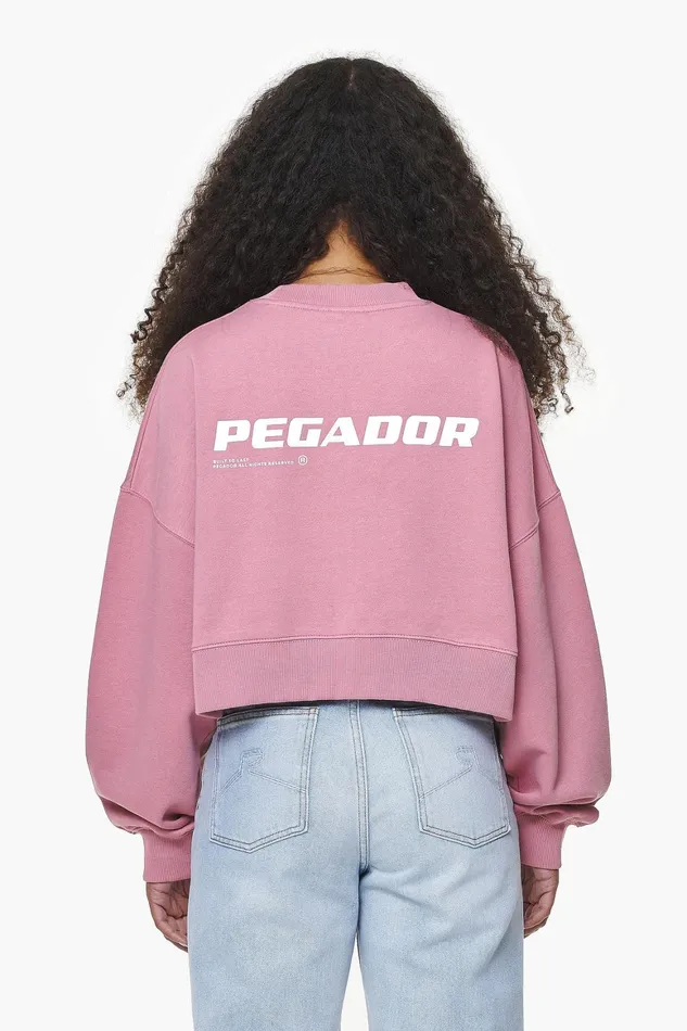 Women Pegador Sweaters Dorothy Cropped Oversized Sweater Vintage Washed Rust Pink