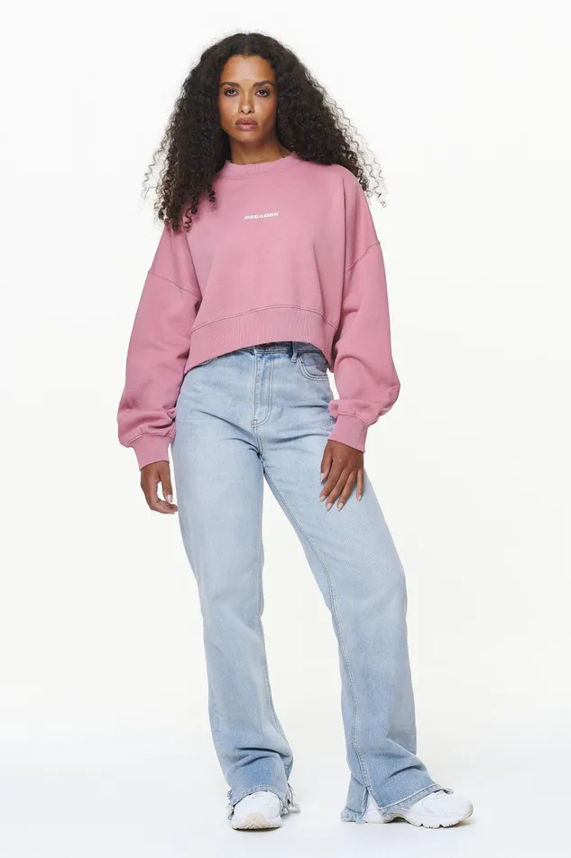 Women Pegador Sweaters Dorothy Cropped Oversized Sweater Vintage Washed Rust Pink Women Pegador Sweaters Dorothy Cropped Oversized Sweater Vintage Washed Rust Pink