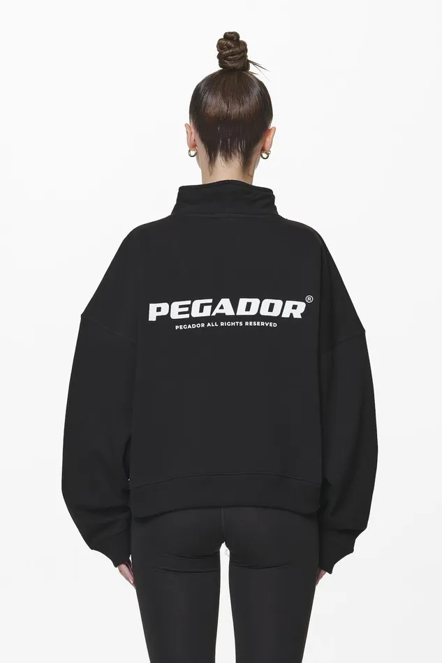 Women Pegador Sweaters Vuku Logo Oversized Halfzip Black Women Pegador Sweaters Vuku Logo Oversized Halfzip Black