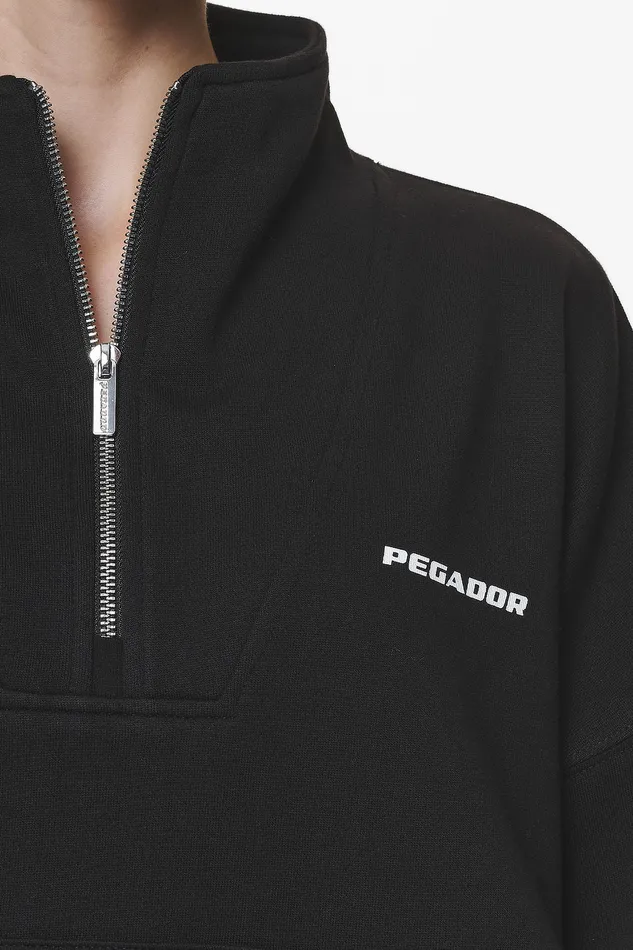 Women Pegador Sweaters Vuku Logo Oversized Halfzip Black Women Pegador Sweaters Vuku Logo Oversized Halfzip Black