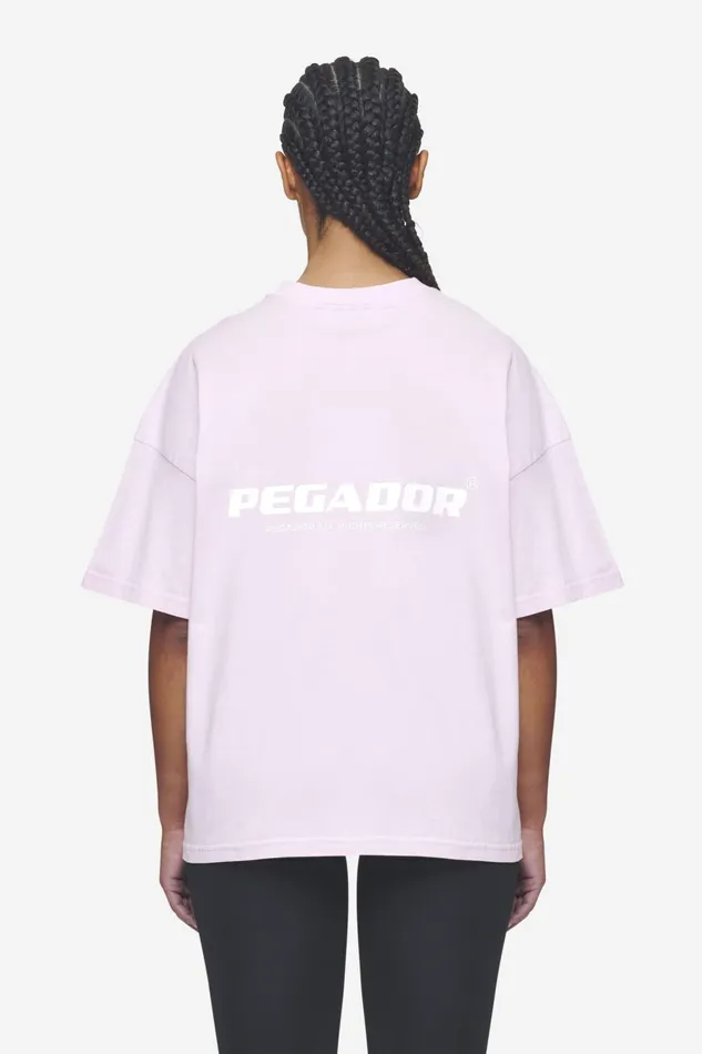Women Pegador Tees Arendal Logo Heavy Oversized Tee Washed Bubblegum White