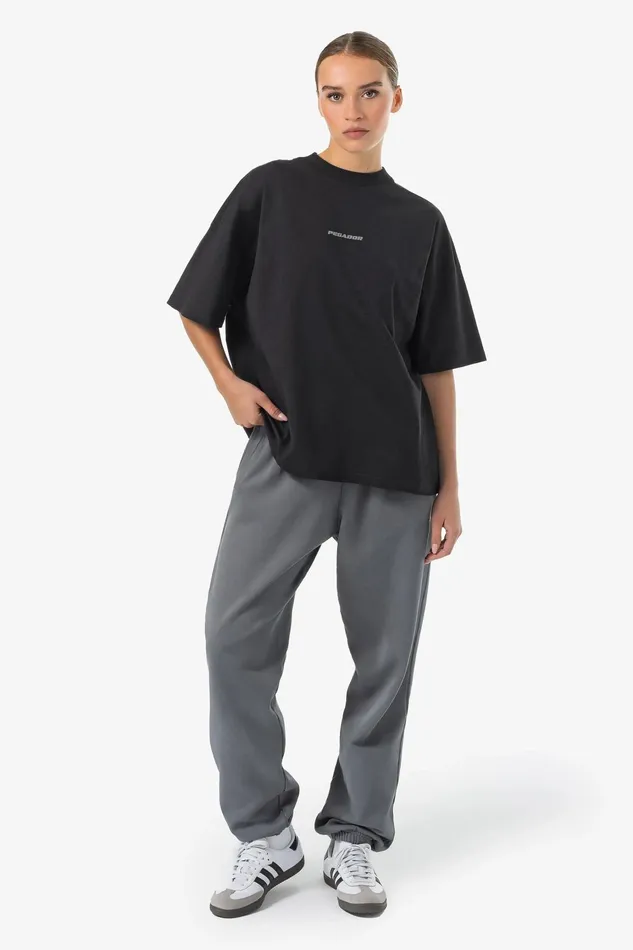 Women Pegador Tees Bracy Heavy Oversized Tee Washed Black Dark Grey Gum Women Pegador Tees Bracy Heavy Oversized Tee Washed Black Dark Grey Gum