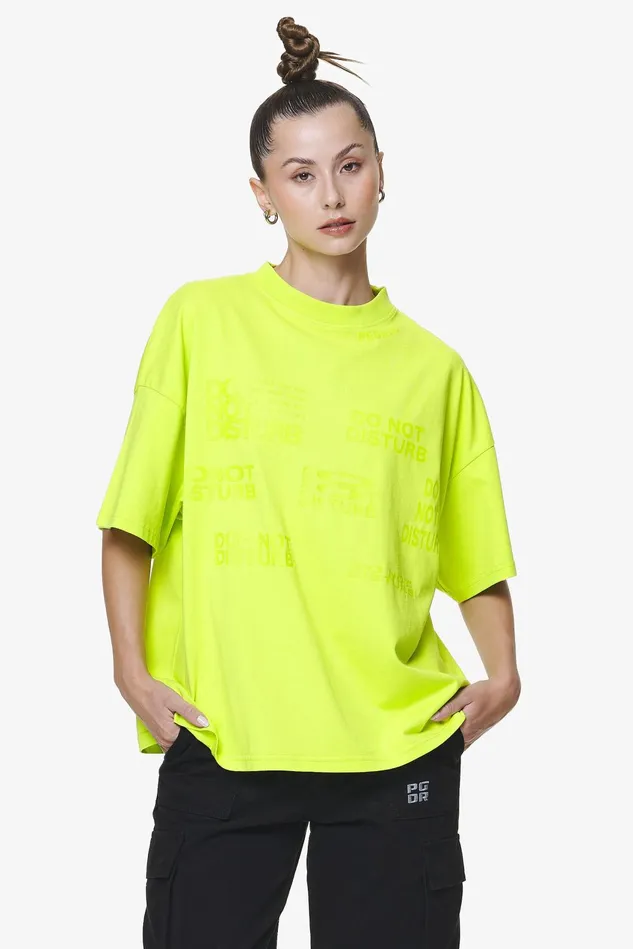 Women Pegador Tees Groven Heavy Oversized Tee Washed Lime Yellow