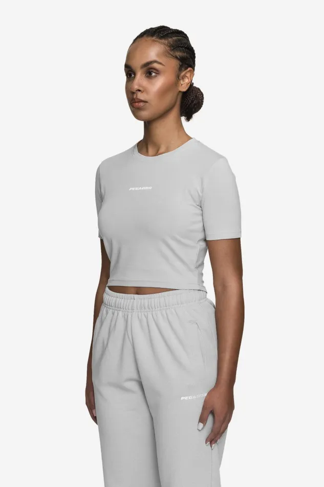 Women Pegador Tees Ines Cropped Baby Tee Washed Sky Grey White Gum Women Pegador Tees Ines Cropped Baby Tee Washed Sky Grey White Gum